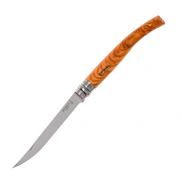 Нож филейный OPINEL №12, нержавеющая сталь, рукоять оливковое дерево